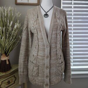Billabong -Cable Knit - Cream & Ivoy Cardigan -  Medium